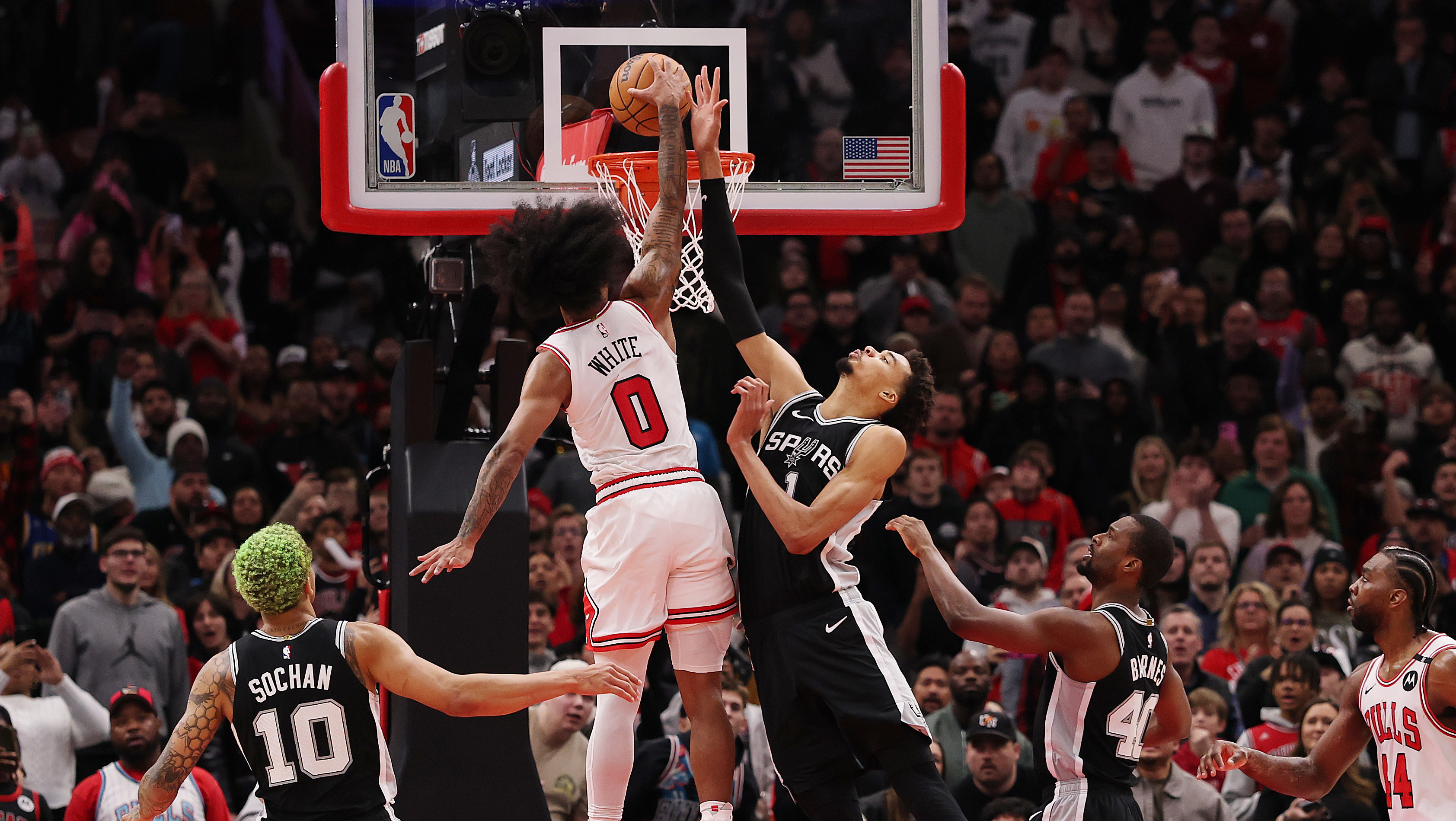 Coby White POSTER on Wemby 🤯